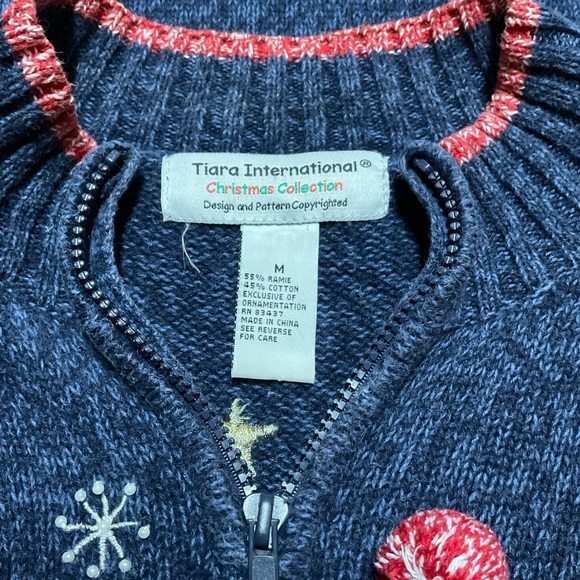 Vintage Tiara International Christmas Collection Quarter Zip Sweater Women’s M - Picture 11 of 11